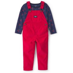 OSHKOSH B’GOSH Baby Girls’ 2-piece Overall Sets(Red Blue Stripe)