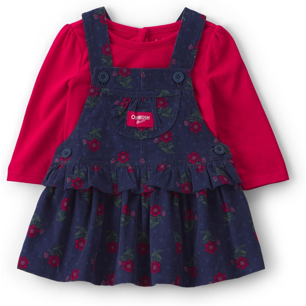 image:imageOSHKOSH BGOSH Baby Girls Dress SetNavy Red Floral