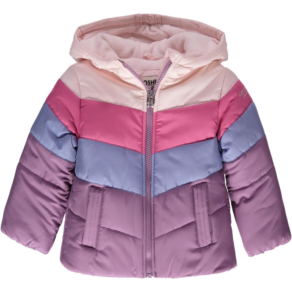 image:imageOSHKOSH BGOSH Girls Perfect Colorblocked Heavyweight Jacket Coat 18 Months PurpleColorblock