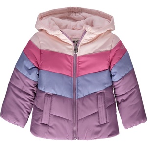 OSHKOSH B’GOSH Girls’ Perfect Colorblocked Heavyweight Jacket Coat (18 Months, Purple/Colorblock)