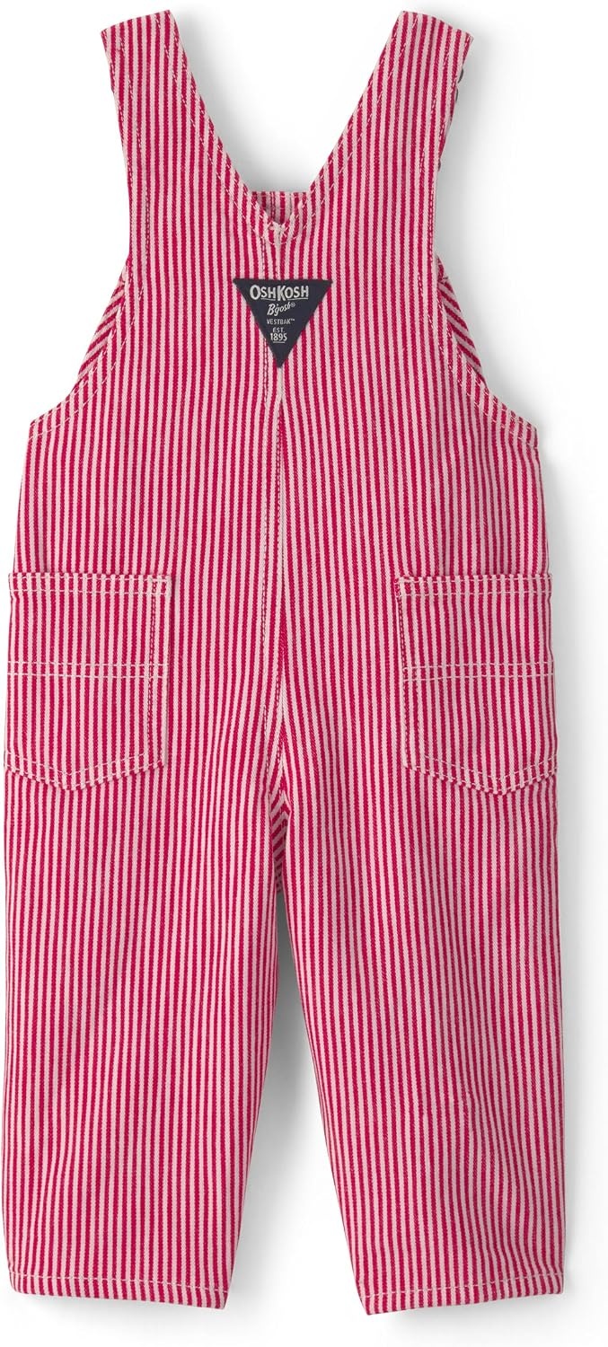 image:imageOSHKOSH BGOSH Baby Boys Worlds Best OverallsRed White Hickory Stripe