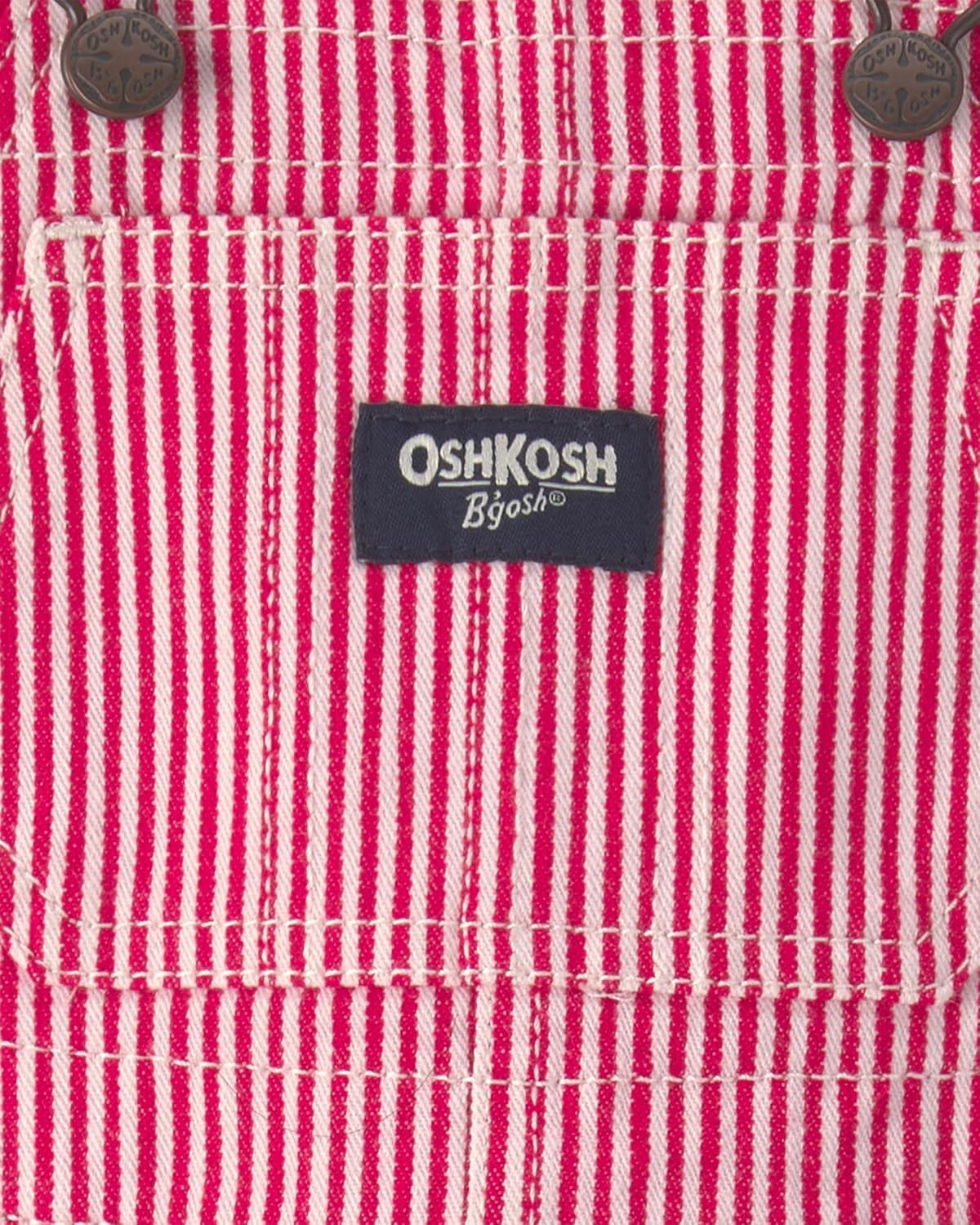 image:imageOSHKOSH BGOSH Baby Boys Worlds Best OverallsRed White Hickory Stripe