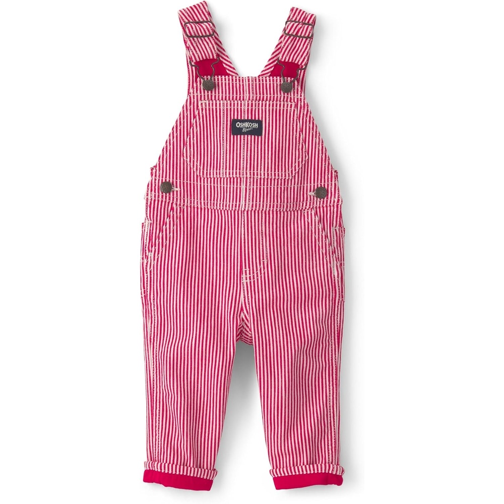 image:imageOSHKOSH BGOSH Baby Boys Worlds Best OverallsRed White Hickory Stripe