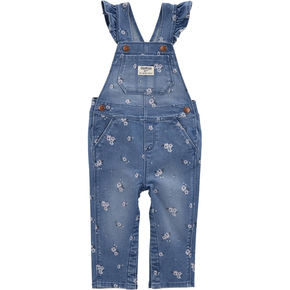 image:imageOSHKOSH BGOSH Baby Girls Worlds Best OverallsBlue Floral Denim