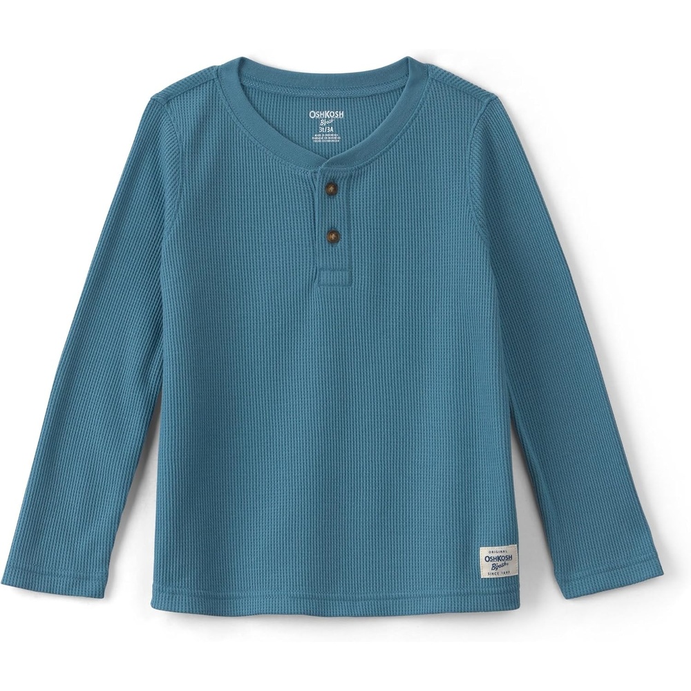 image:imageOshKosh BGosh Boys Long Sleeve HenleyBlue Teal