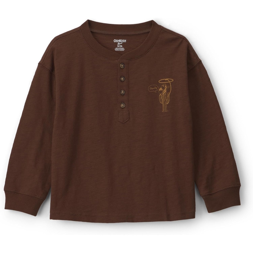 image:imageOshKosh BGosh Boys Long Sleeve HenleyBrown Western
