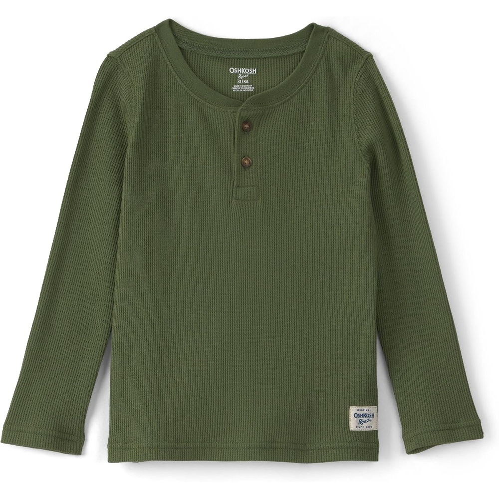 image:imageOshKosh BGosh Boys Long Sleeve HenleyDark Olive Green