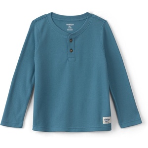 OshKosh B’Gosh Boys’ Long Sleeve Henley(Blue Teal)