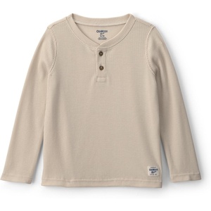 OshKosh B’Gosh Boys’ Long Sleeve Henley(Khaki Oatmeal)