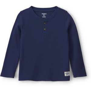 OshKosh B’Gosh Boys’ Long Sleeve Henley(Navy Blue)