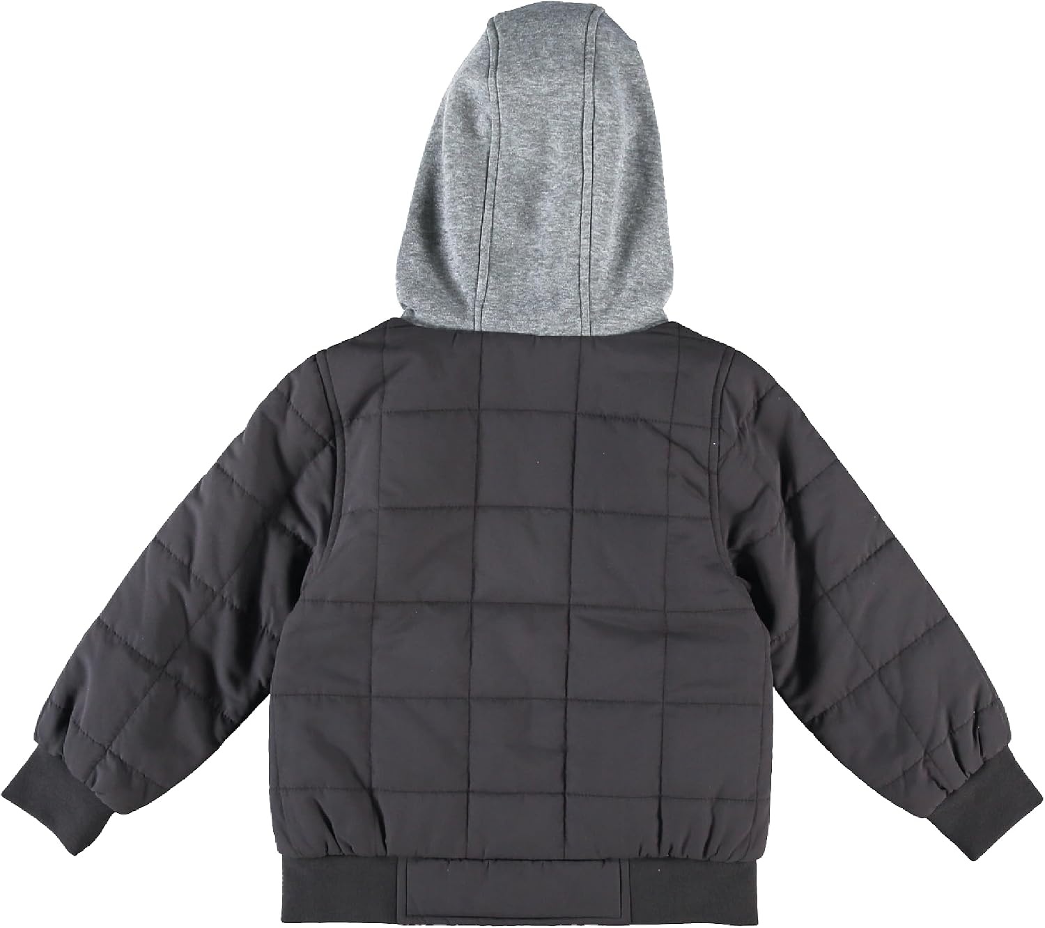 image:imageOSHKOSH BGOSH Boys Quilted Midweight Full Zip Jacket with Sweatshirt HoodGrey