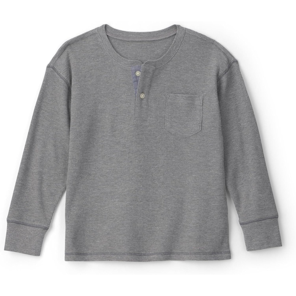 image:imageOshKosh BGosh Boys Long Sleeve HenleyGrey Waffle Knit