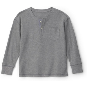 OshKosh B’Gosh Boys’ Long Sleeve Henley(Grey Waffle Knit)