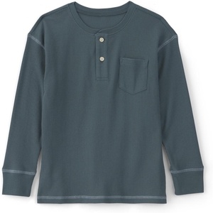 OshKosh B’Gosh Boys’ Long Sleeve Henley(Steel Teal)