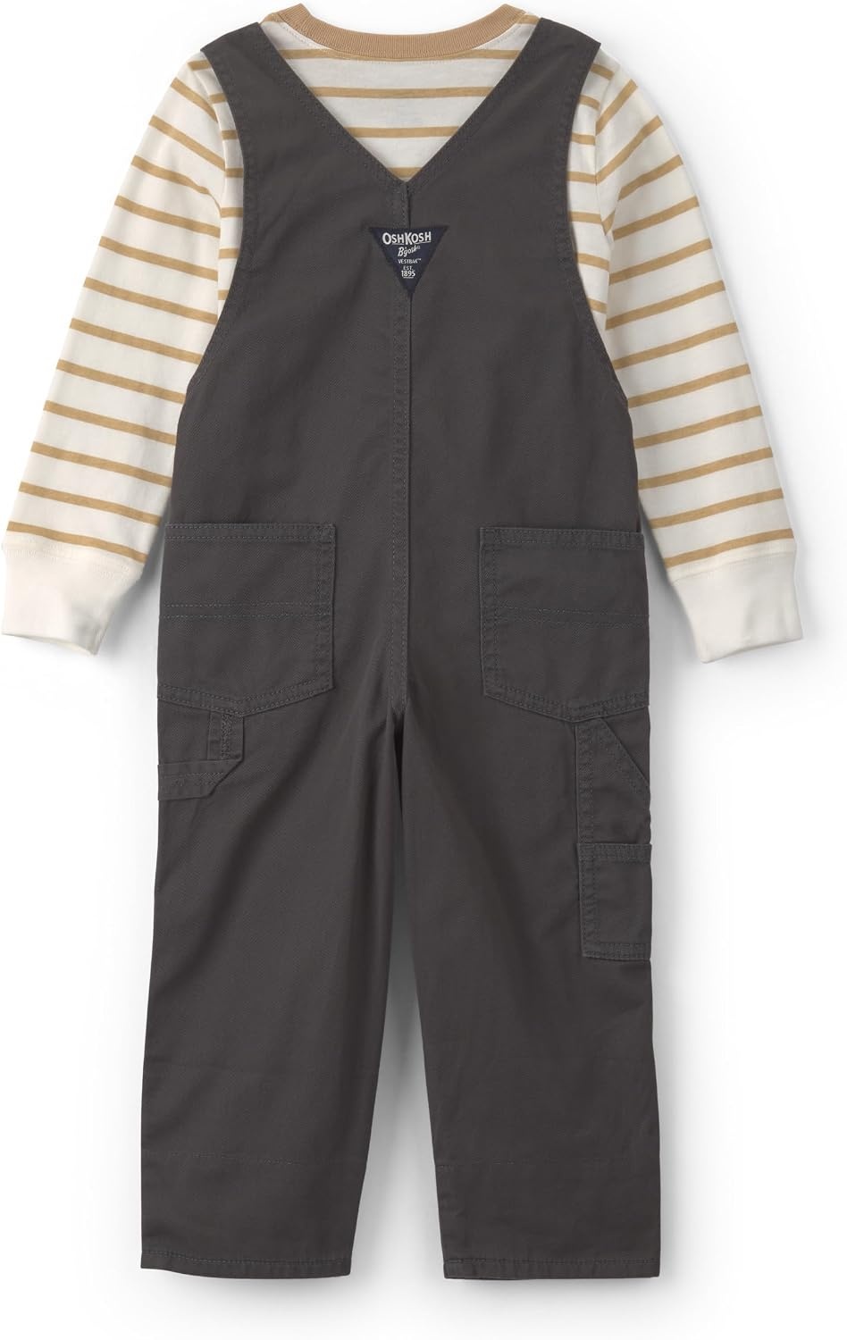 image:imageOSHKOSH BGOSH Baby Boys 2piece Overall SetsBlack Gold White Stripe