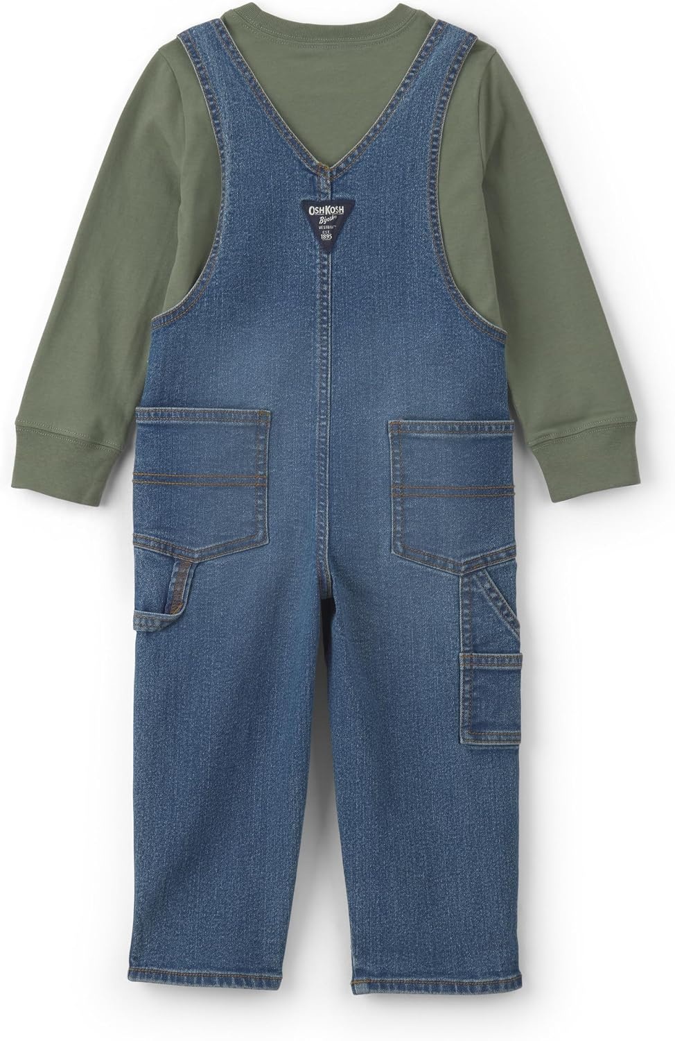 image:imageOSHKOSH BGOSH Baby Boys 2piece Overall SetsBlue Olive Green