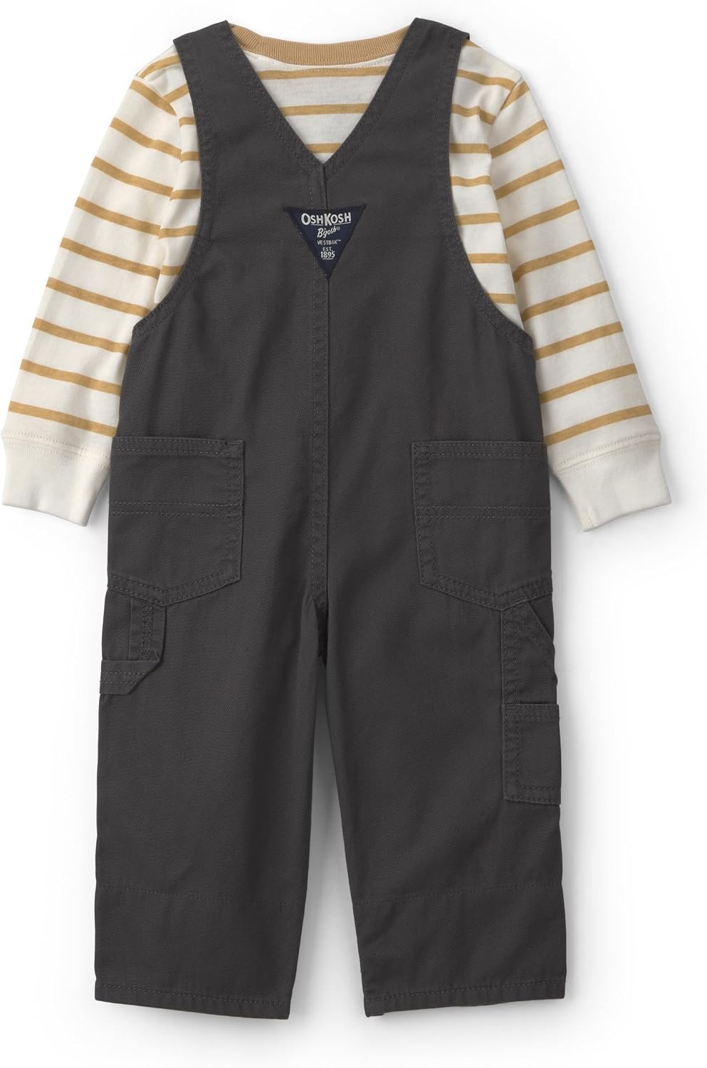 image:imageOSHKOSH BGOSH Baby Boys 2piece Overall SetsGray White Stripe