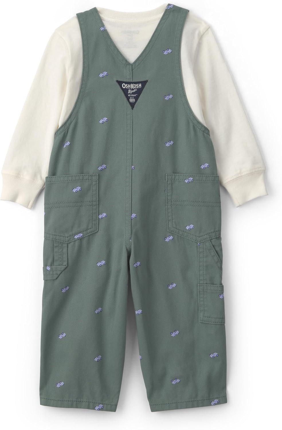 image:imageOSHKOSH BGOSH Baby Boys 2piece Overall SetsGreen Car Print