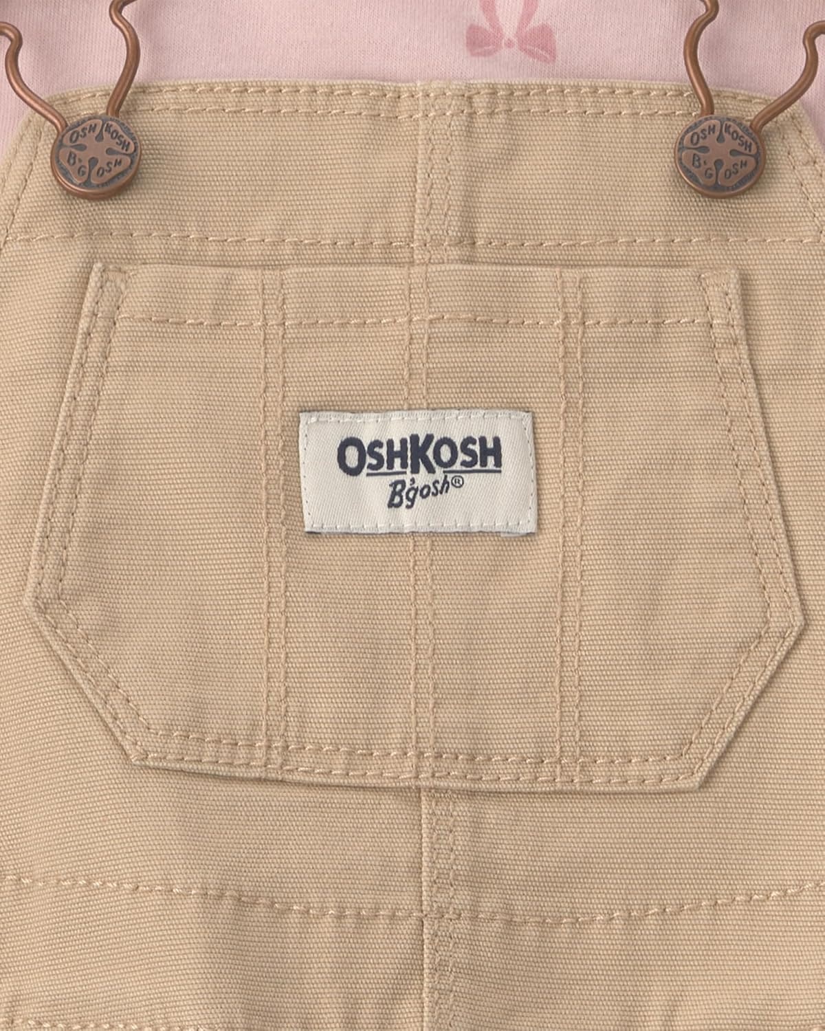 image:imageOSHKOSH BGOSH Baby Girls 2piece Overall SetsKhaki Bow Print