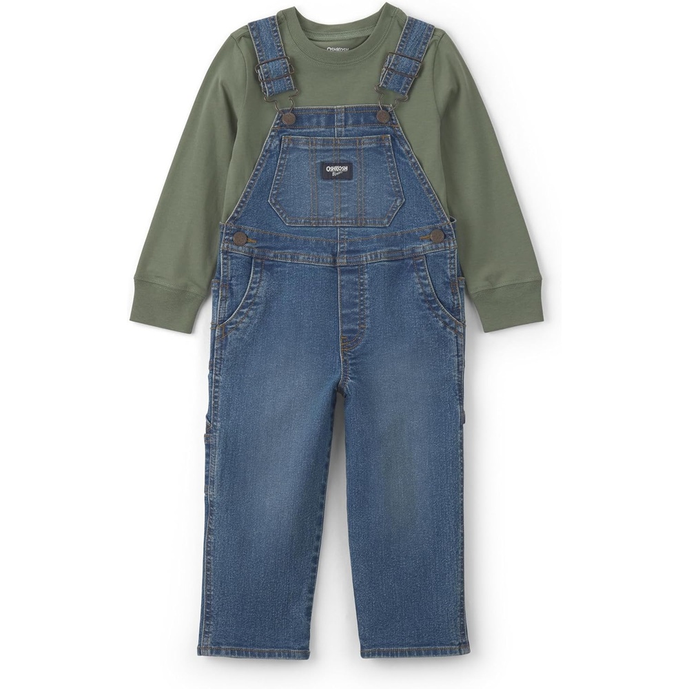 image:imageOSHKOSH BGOSH Baby Boys 2piece Overall SetsBlue Olive Green