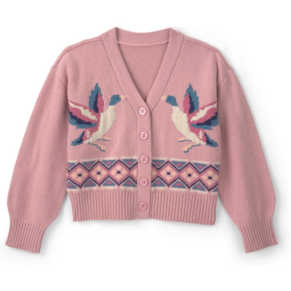 image:imageOSHKOSH BGOSH Girls Cardigan SweaterPink Mauve Bird