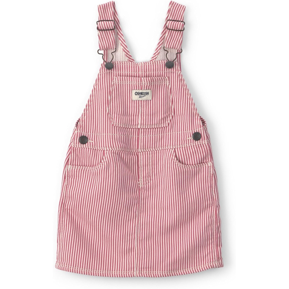 image:imageOshKosh BGosh Baby Girls Worlds Best Overalls SkirtallPink Hickory Stripe