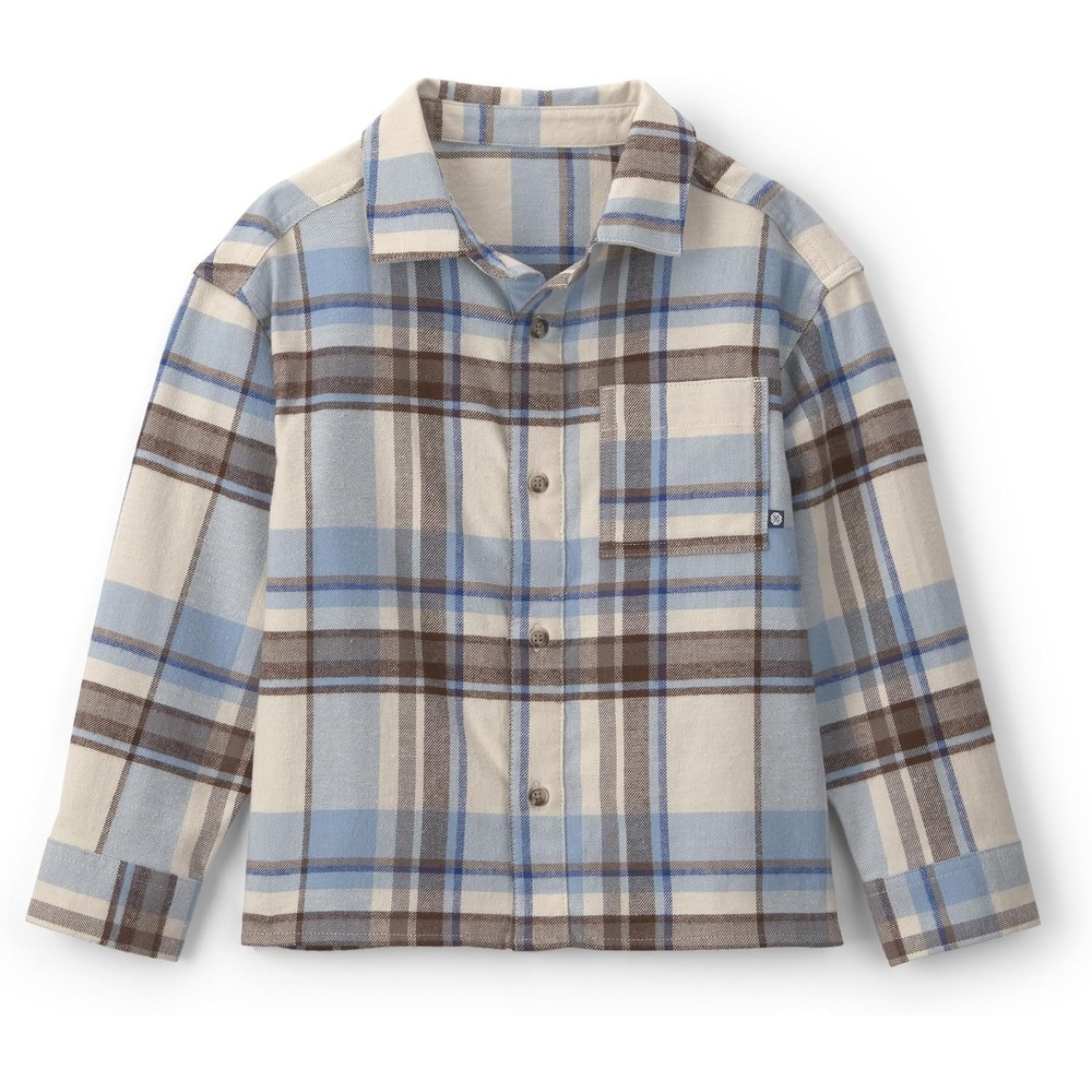 image:imageOshKosh BGosh Boys Long Sleeve Woven Buttonfront ShirtToasted Wheat Plaid