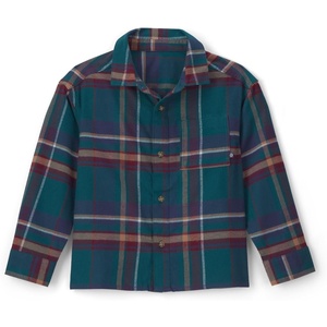 OshKosh B’Gosh Boys’ Long Sleeve Woven Buttonfront Shirt(Green Blue Brown Plaid Flannel)