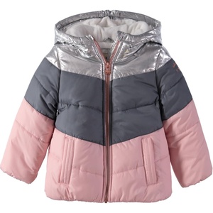OSHKOSH B’GOSH Girls’ Perfect Colorblocked Heavyweight Jacket Coat (2T, Silver/Pink)