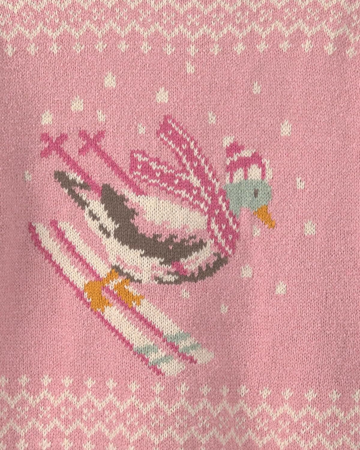 image:imageOshKosh BGosh Baby Girls SweaterPink Duck Skiing Fair Isle