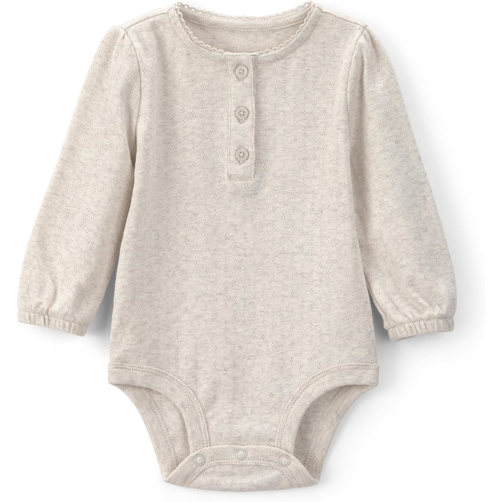 image:imageOSHKOSH BGOSH Baby Girls Longsleeve BodysuitCream Pointelle