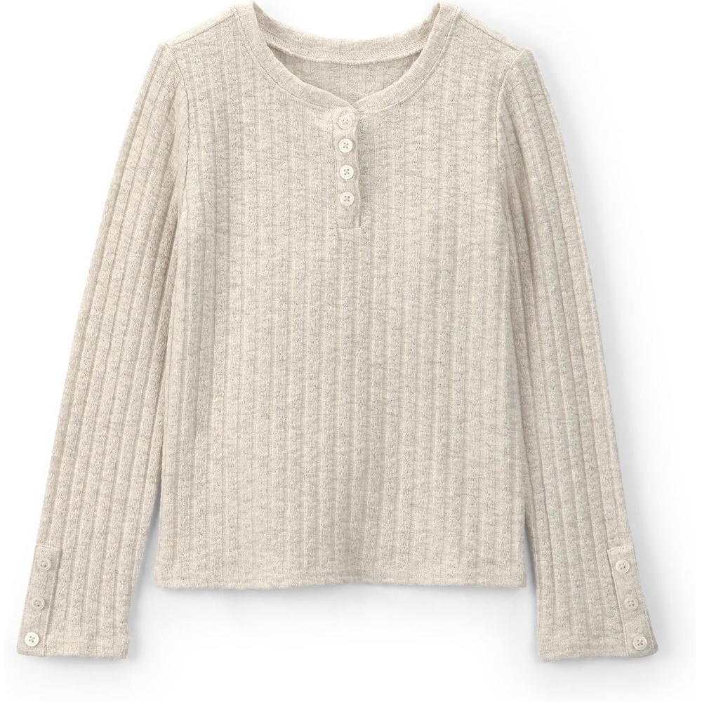 image:imageOSHKOSH BGOSH Girls LongSleeve Fashion TopCream Ribbed