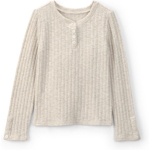 OSHKOSH B’GOSH Girls’ Long-Sleeve Fashion Top(Cream Ribbed)