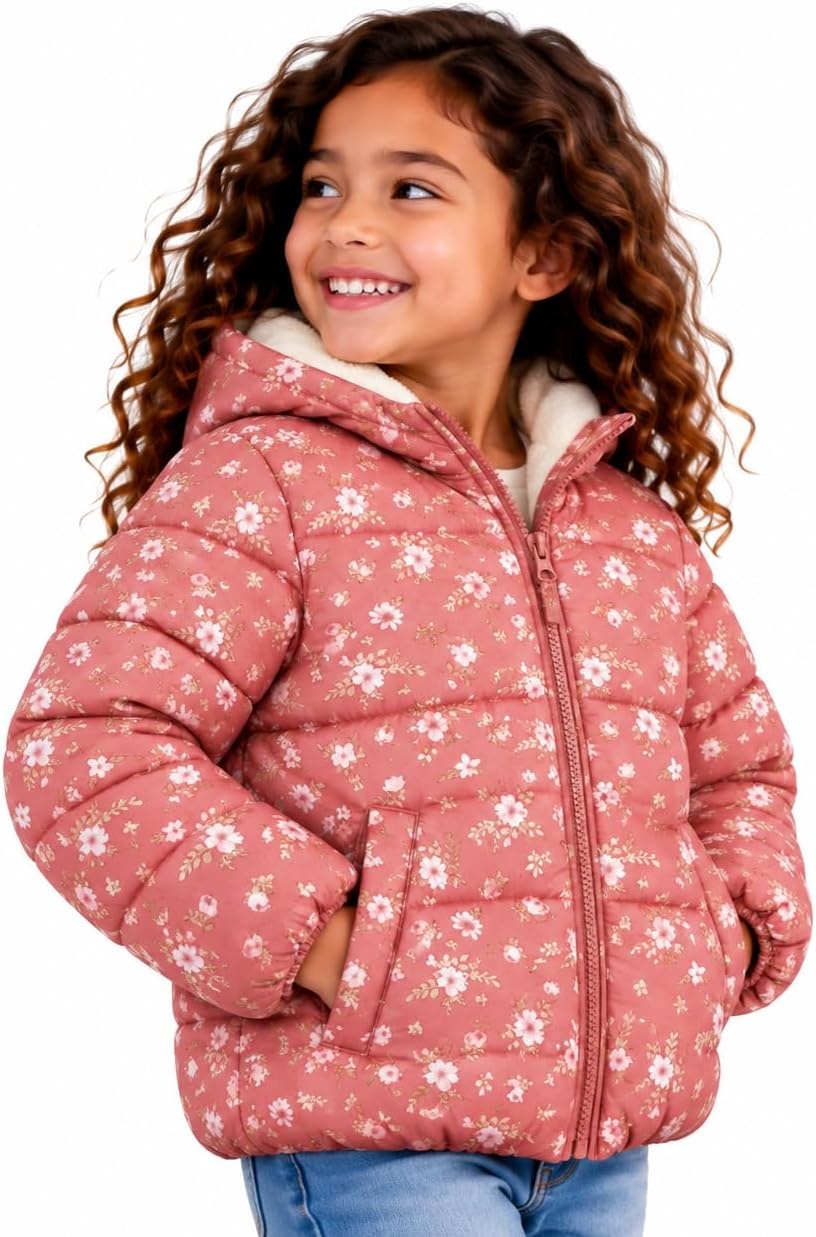 image:imageOSHKOSH BGOSH Girls Heavyweight Puffer Jacket Insulated Hooded Winter CoatRose