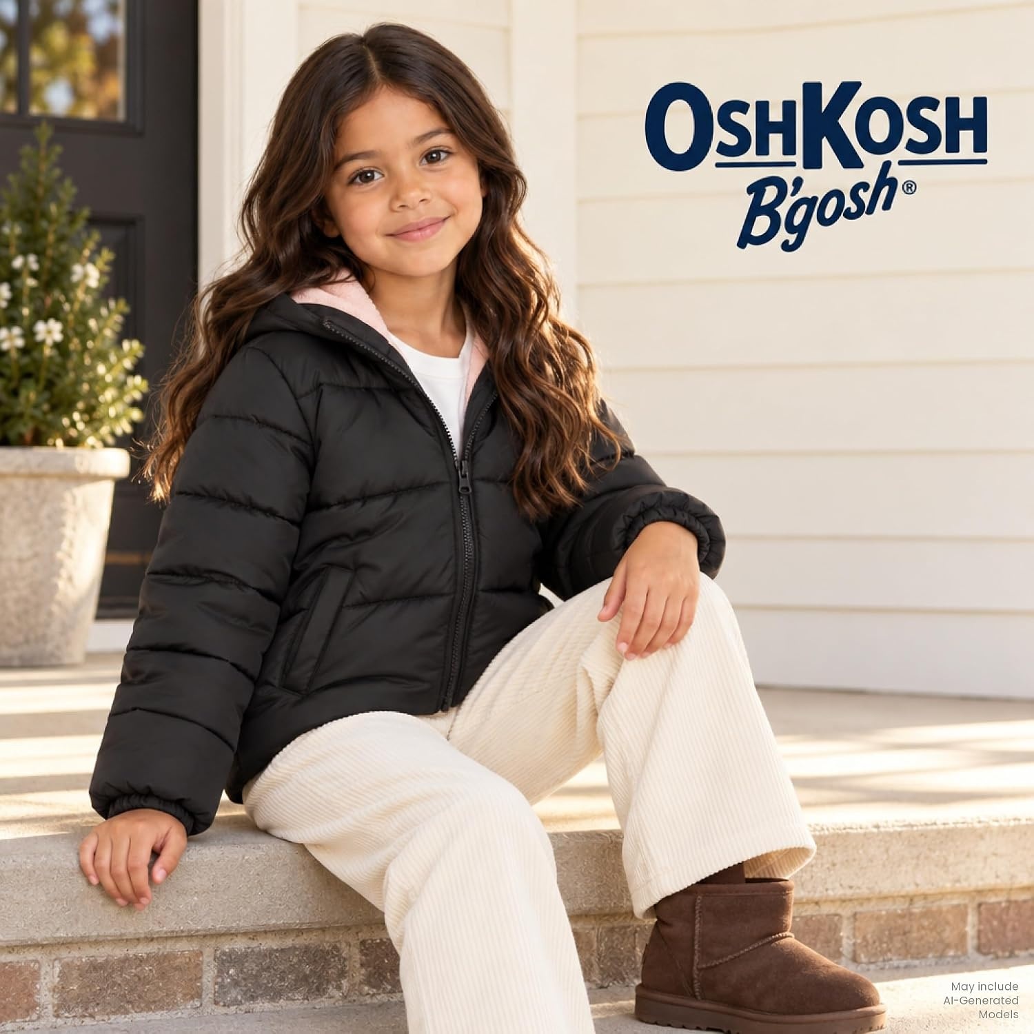 image:imageOshKosh Bgosh Girls Puffer Jacket Heavyweight Insulated Hooded Winter CoatBlack