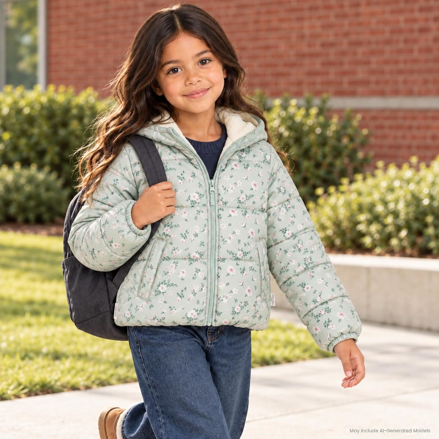 image:imageOshKosh Bgosh Girls Puffer Jacket Heavyweight Insulated Hooded Winter CoatMint