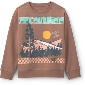 OSHKOSH B’GOSH Boys’ Pullover Sweatshirt(Brown Get Outside Print)