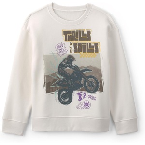 OSHKOSH B’GOSH Boys’ Pullover Sweatshirt(Cream Motorcycle Print)