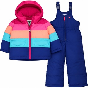 OSHKOSH B’GOSH Girls’ Ski Jacket and Snowbib Snowsuit Outfit(Rainbow Pink  Neon  Royal)